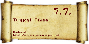 Tunyogi Tímea névjegykártya